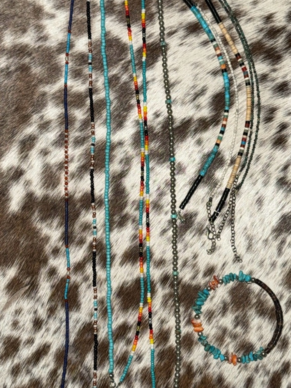 Turquoise Multi-Bead Women's Necklace & Bracelet Set, 6 each!